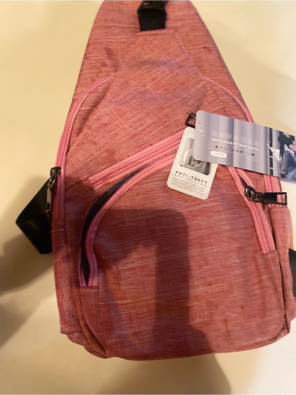 Anti-Theft Pink Crossbody Sling Bag for Women - Compact Everyday Carry